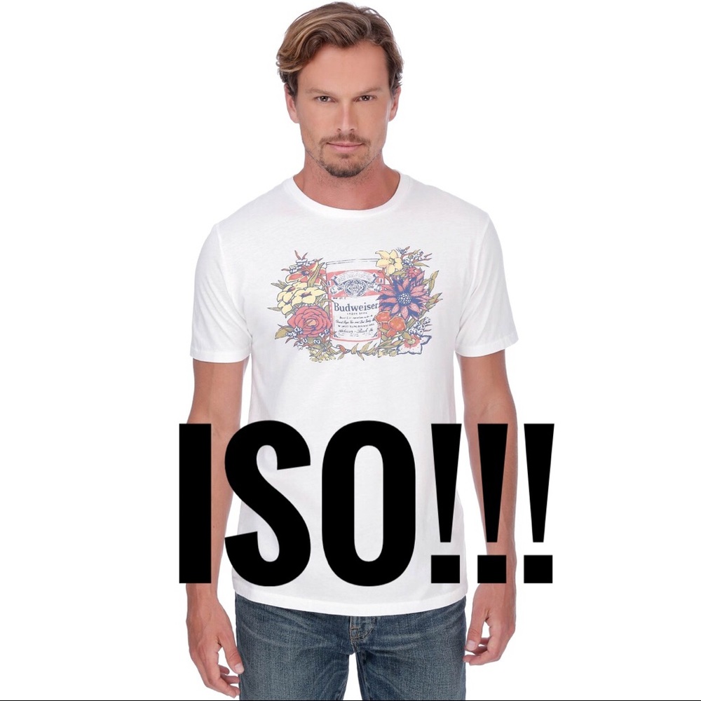 ISO Lucky Brand Budweiser Floral shirt